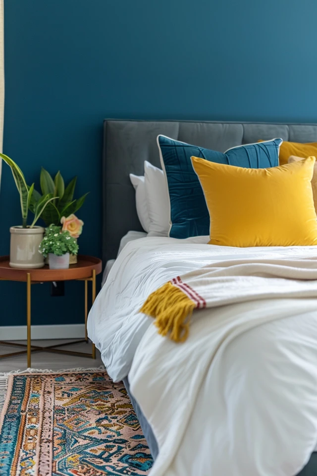 Blue and Gold Bedroom Ideas for Regal Decor