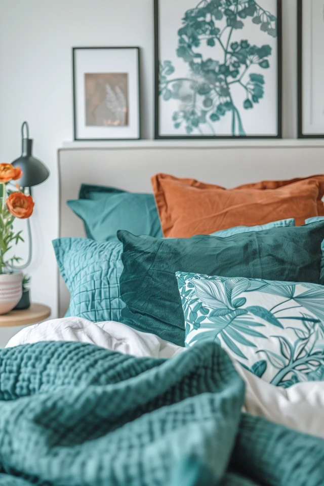 Stylish Teal and White Bedroom Decor Ideas