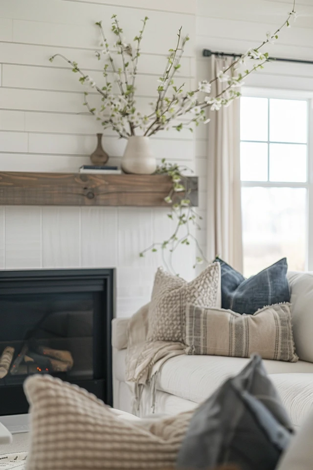Coastal Shiplap Fireplace Ideas