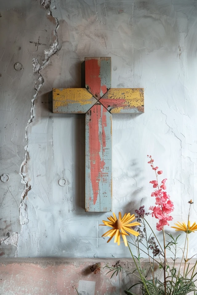 Creative Painted Wooden Cross Ideas for Decor