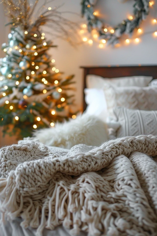 Cozy Bedding and Christmas Tree