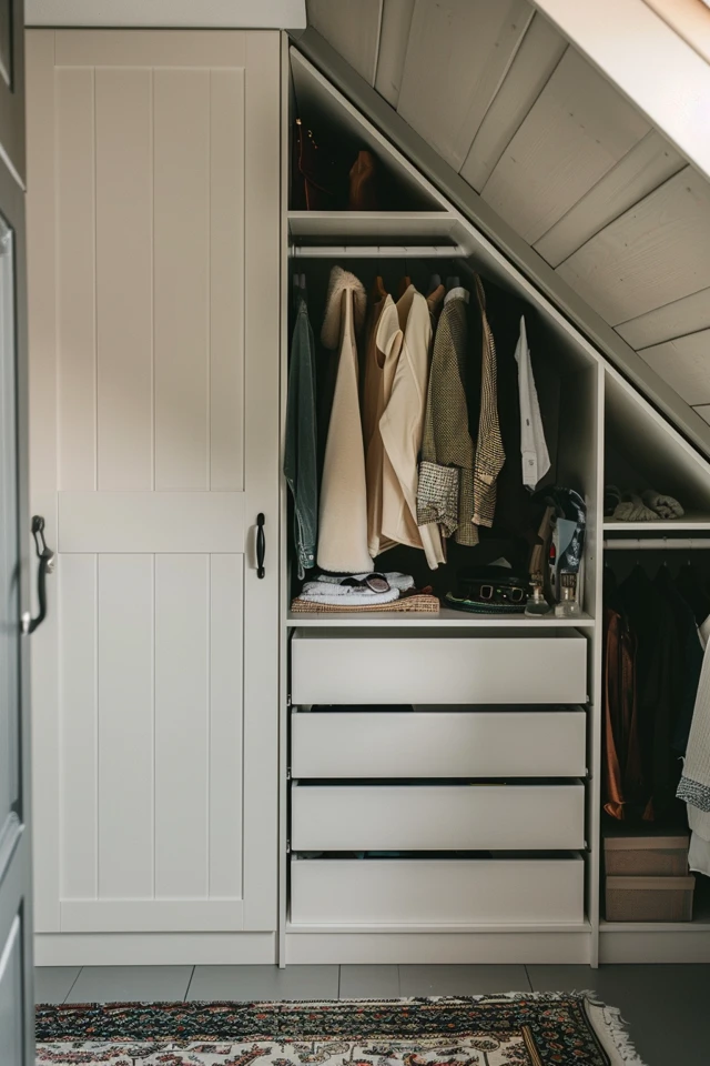 Creative Ideas for Organizing a Small Attic Closet with Slanted Ceilings