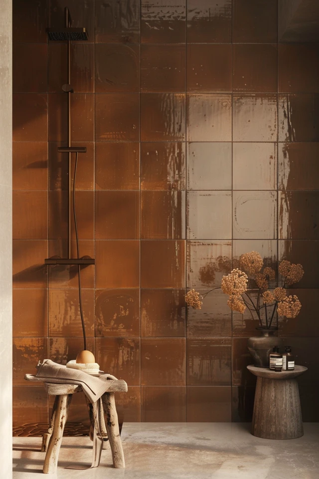 Warm Brown Shower Tile Designs & Tips