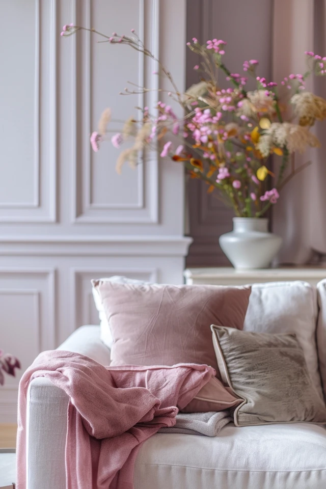 Chic Pink and Gray Living Room Design Inspirations