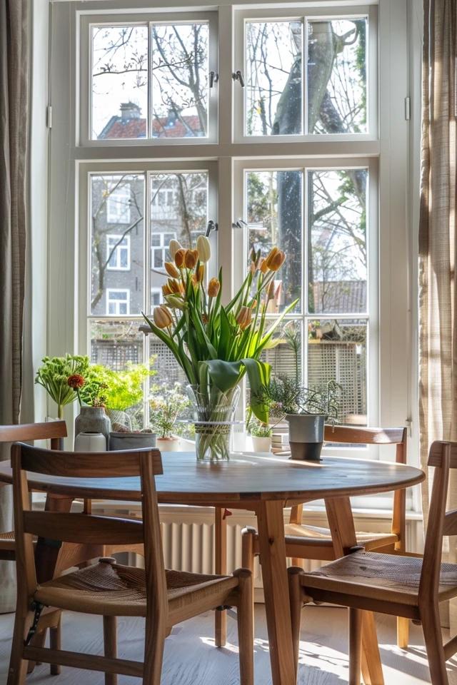 Farmhouse Dining Room Window Ideas