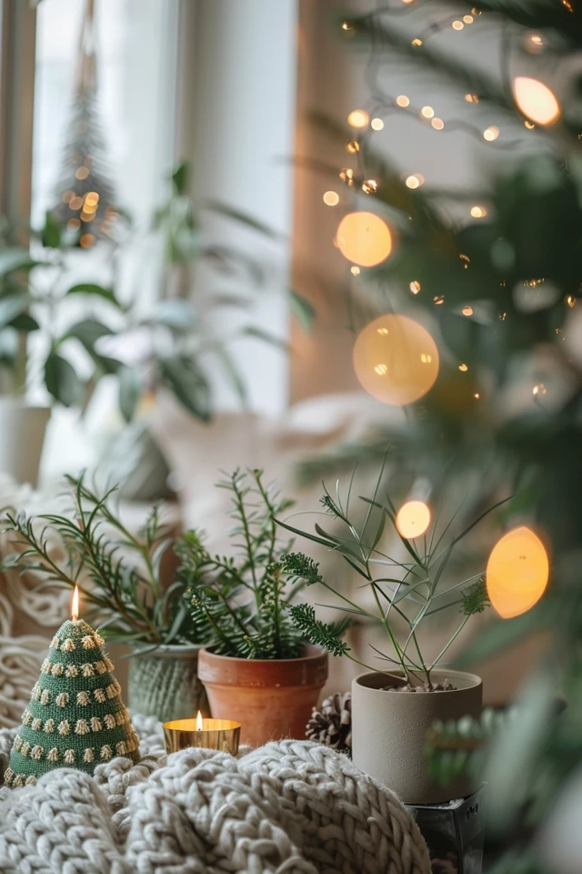 Stylish Greenery with Christmas Theme Planters
