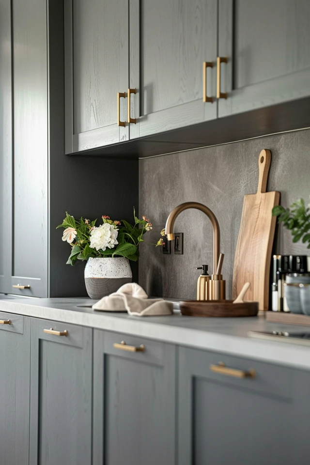 Gray Kitchen Cabinet Wall Color Inspirations