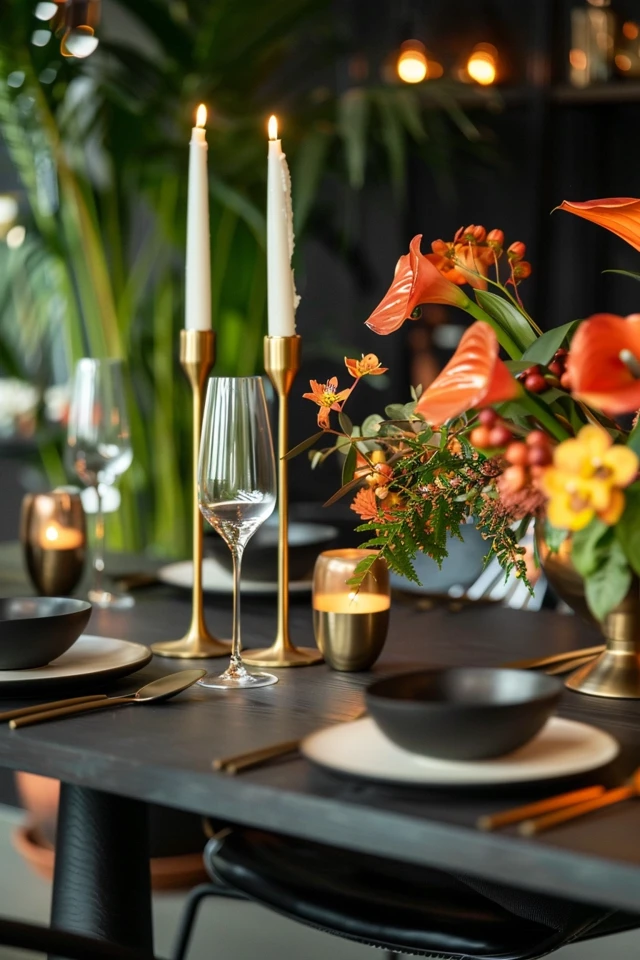 Elegant Black and Gold Table Decor Ideas