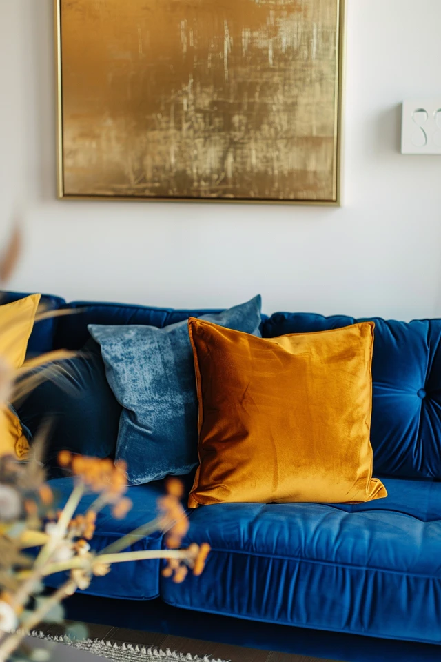 Creating a Modern and Chic Blue and Gold Living Room.