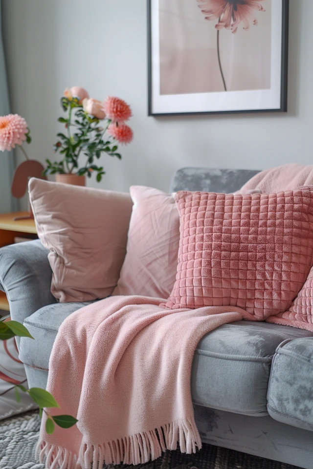 Styling Tips for Pink and Grey Living Rooms