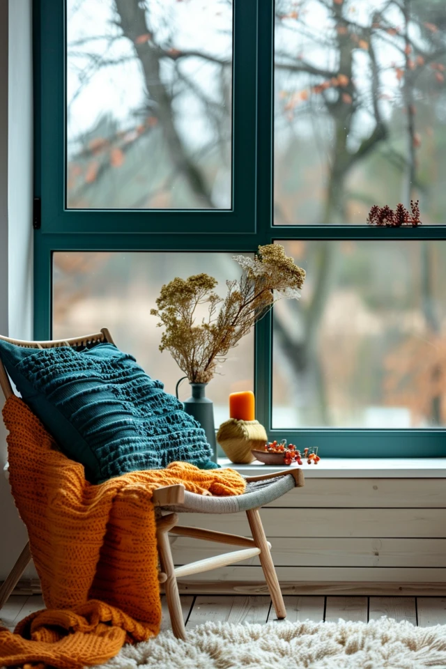Fall Inspired Window Decorations with Puffy Paint