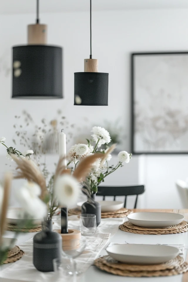 Modern Black and White Dining Room Decor Ideas
