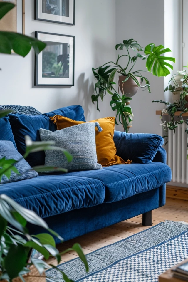 Stylish Navy Couch Inspiration in Action