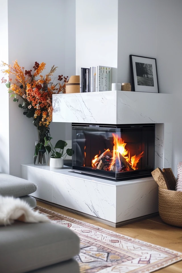 Cozy Living Room Decor Ideas with Electric Fireplaces
