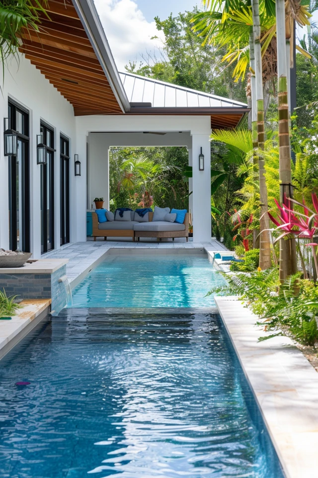 Poolside Seating and Pergolas