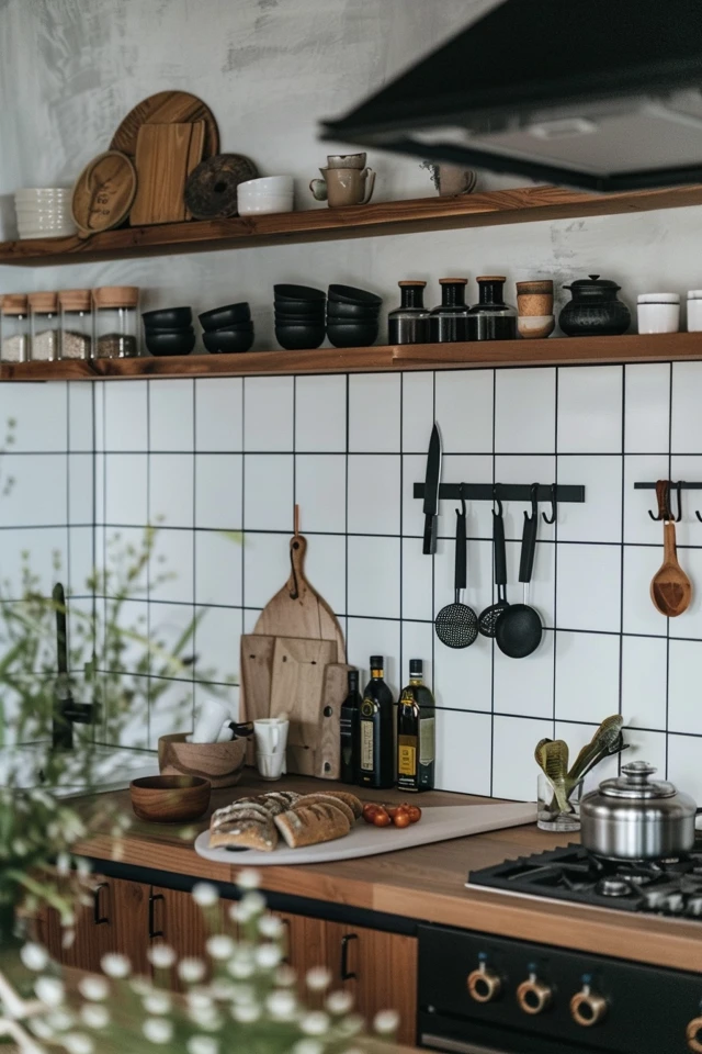 Classic Black Tile Backsplash