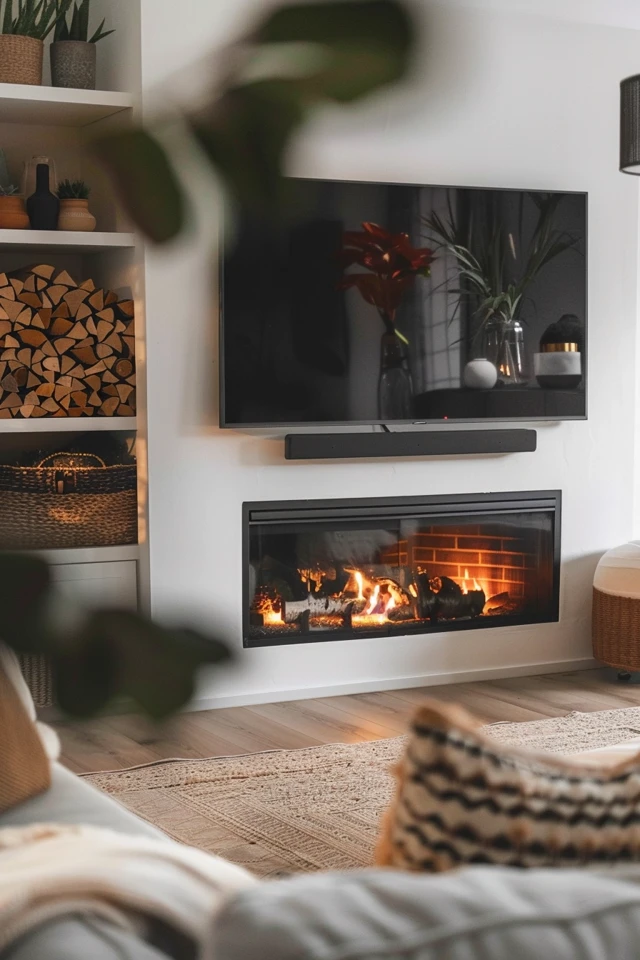 Cozy TV Next to Fireplace Ideas & Layout Tips