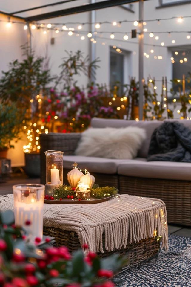 Festive Apartment Patio Christmas Decorating Ideas