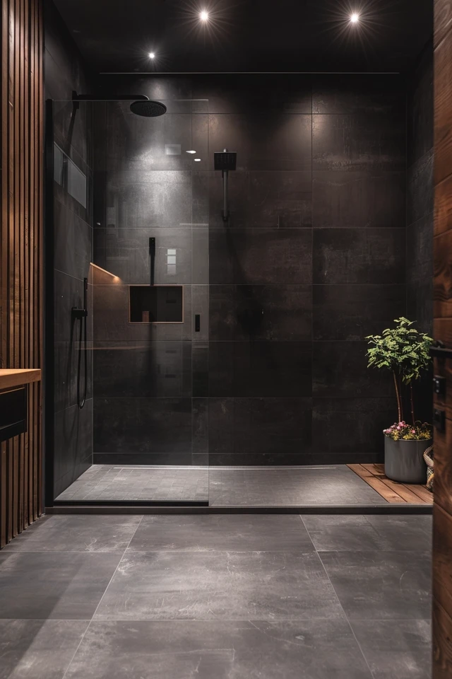 Emphasizing Elegance with Black Tile