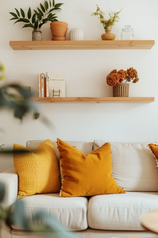 Chic Floating Shelf Above Couch Ideas for Your Home - photo 2