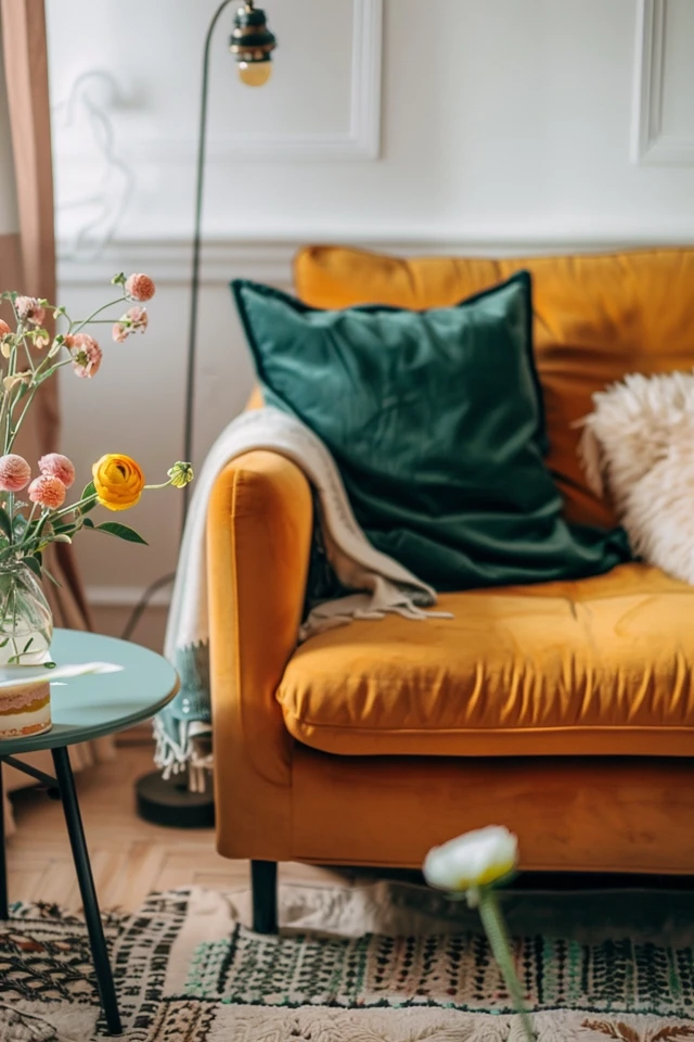 Warm Palettes for Brown Furniture Spaces