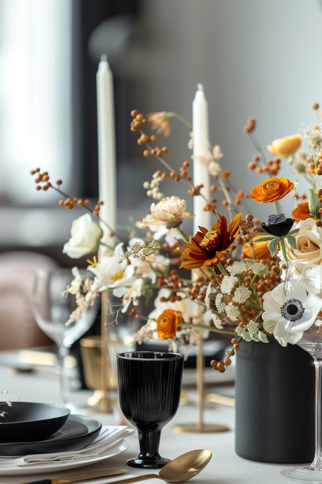 Elegant Black and Gold Table Decor Ideas