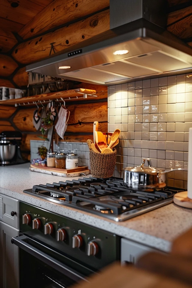 Rustic Log Cabin Kitchen Design