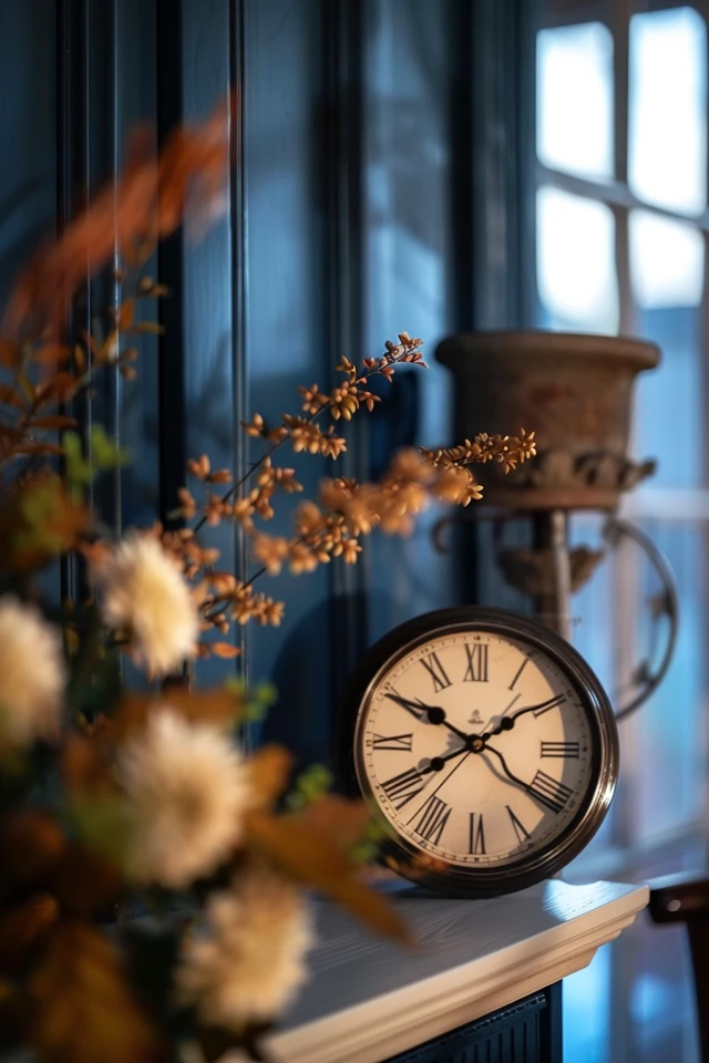 Feathered Foliage Timepiece: Autumn Bird Clock