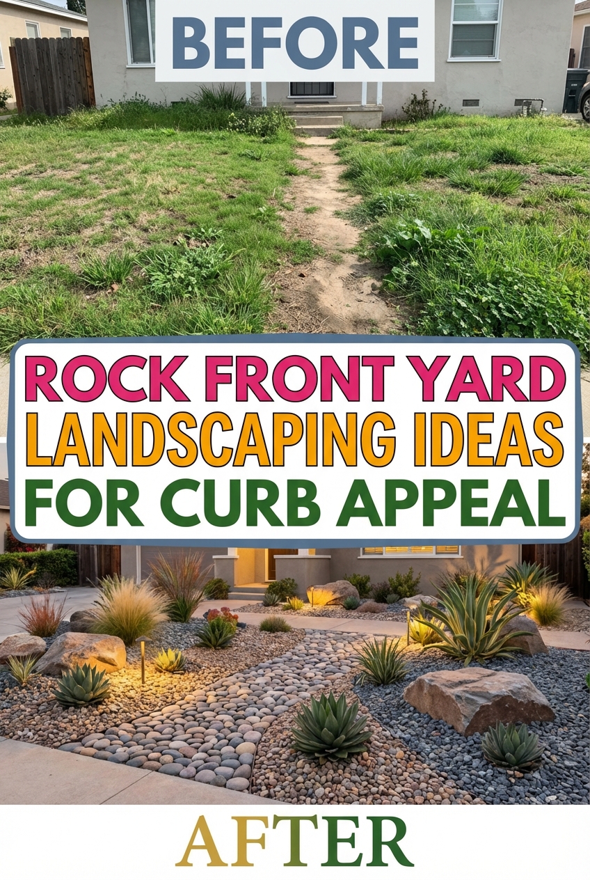 Rock Front Yard Landscaping Ideas for Curb Appeal - Gallery Image 3