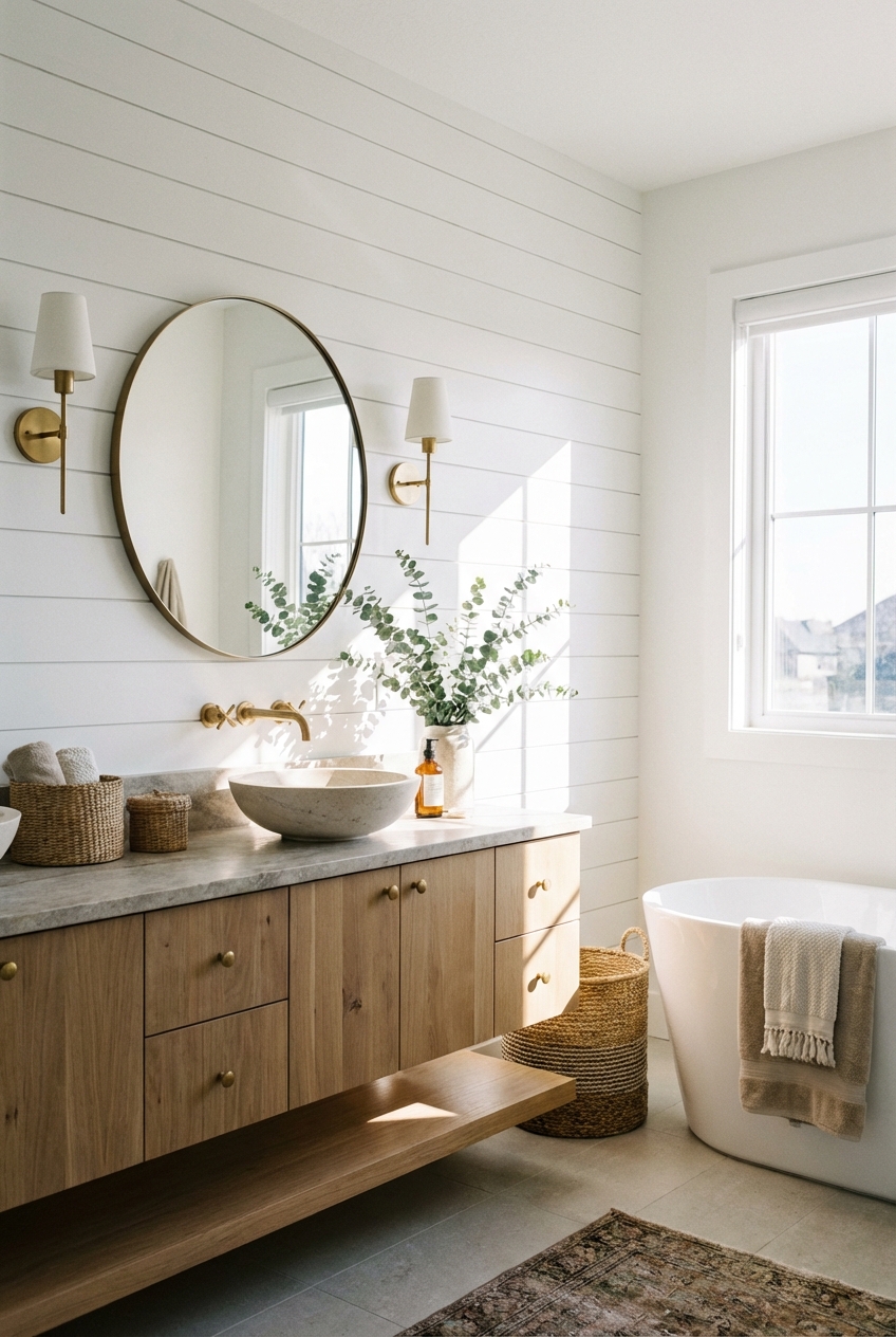 Shiplap Bathroom Wall - Ideas for Stylish Decor - Featured Image