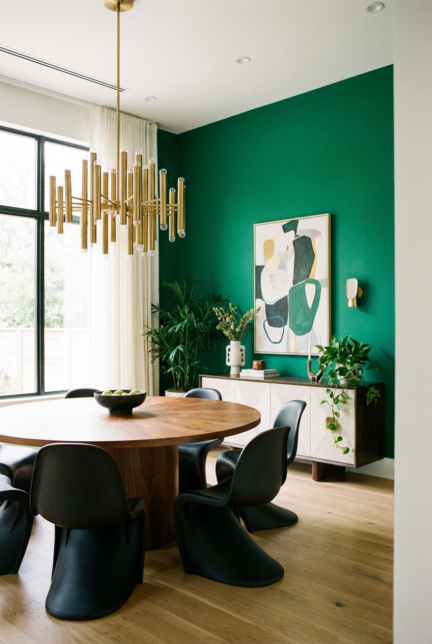 5 Tips for a Bold Dining Room Green Accent Wall - Featured Image
