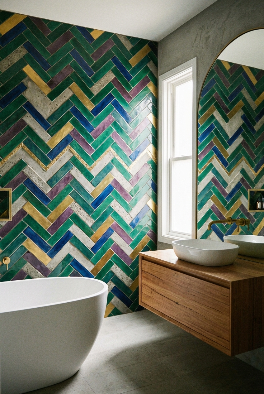 Creative Bathroom Accent Wall Tile Ideas - Featured Image