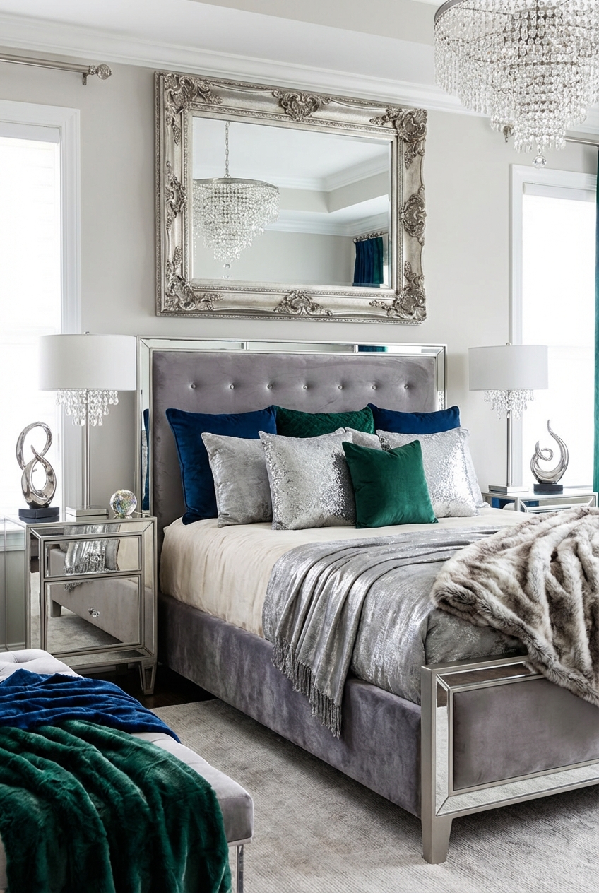 Stylish Glam Bedroom: Silver Accents - Featured Image