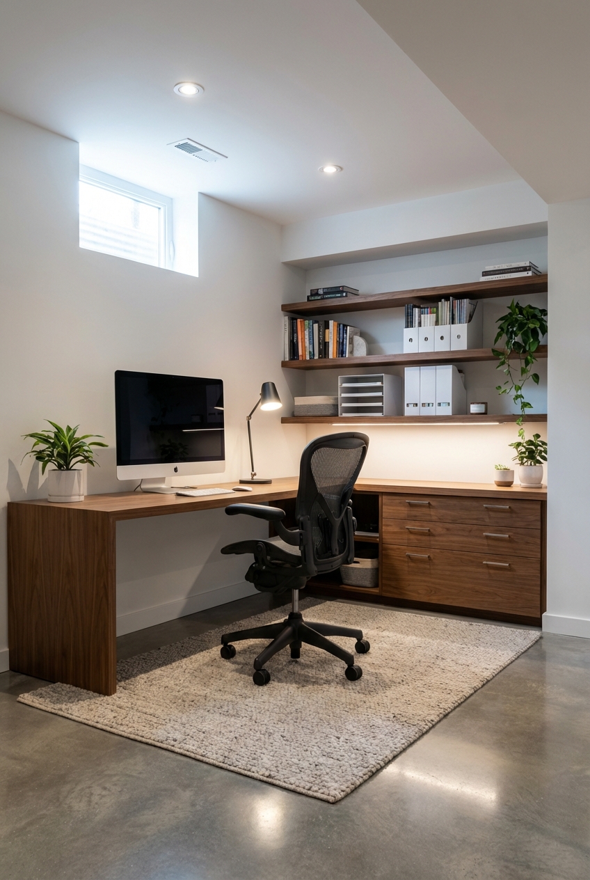 5 Tips for a Functional Basement Office Ideas - Featured Image