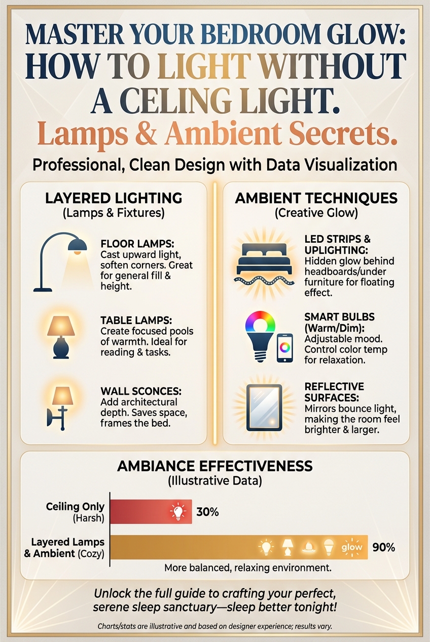 How To Light Bedroom Without Ceiling Light: Lamps And Ambient Lighting - Gallery Image 1