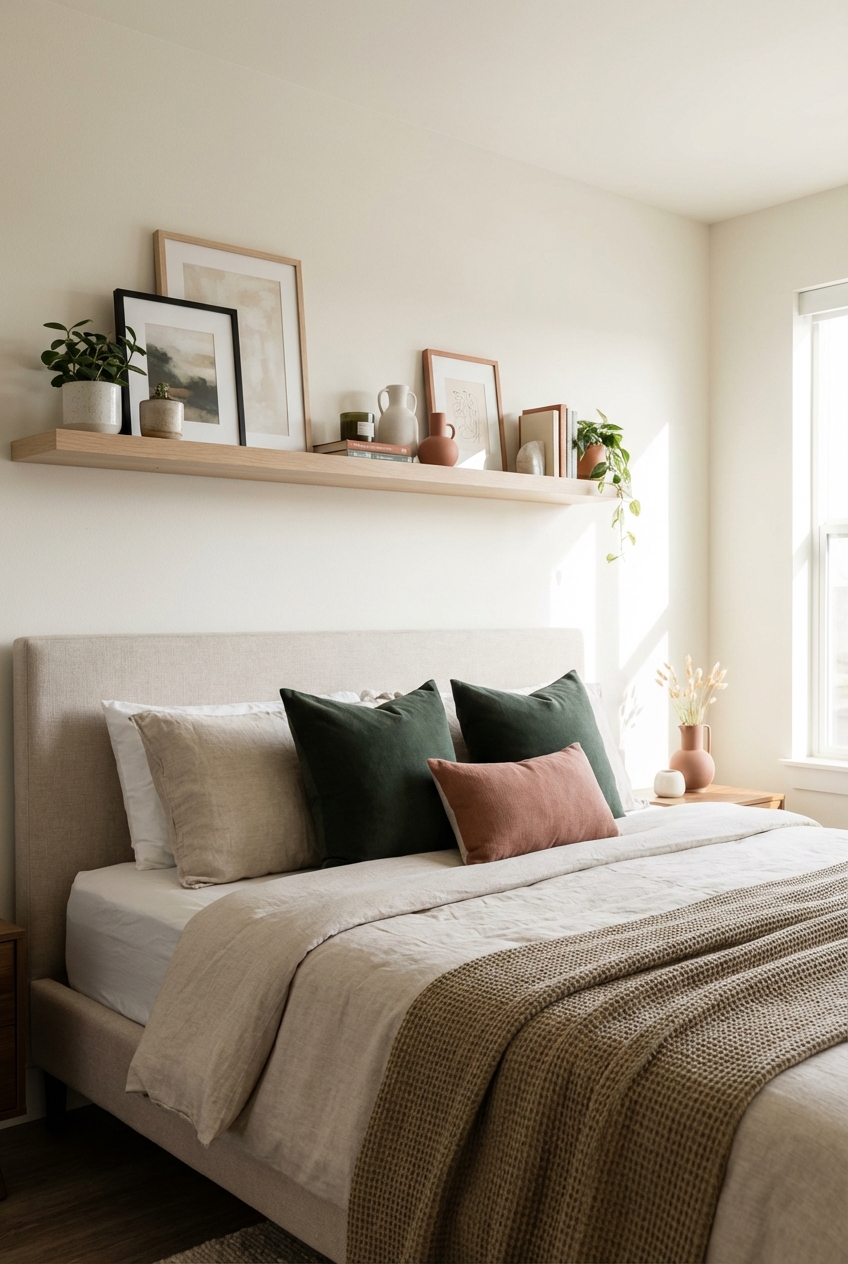 Chic Floating Shelf Above Bed Ideas to Inspire - Featured Image
