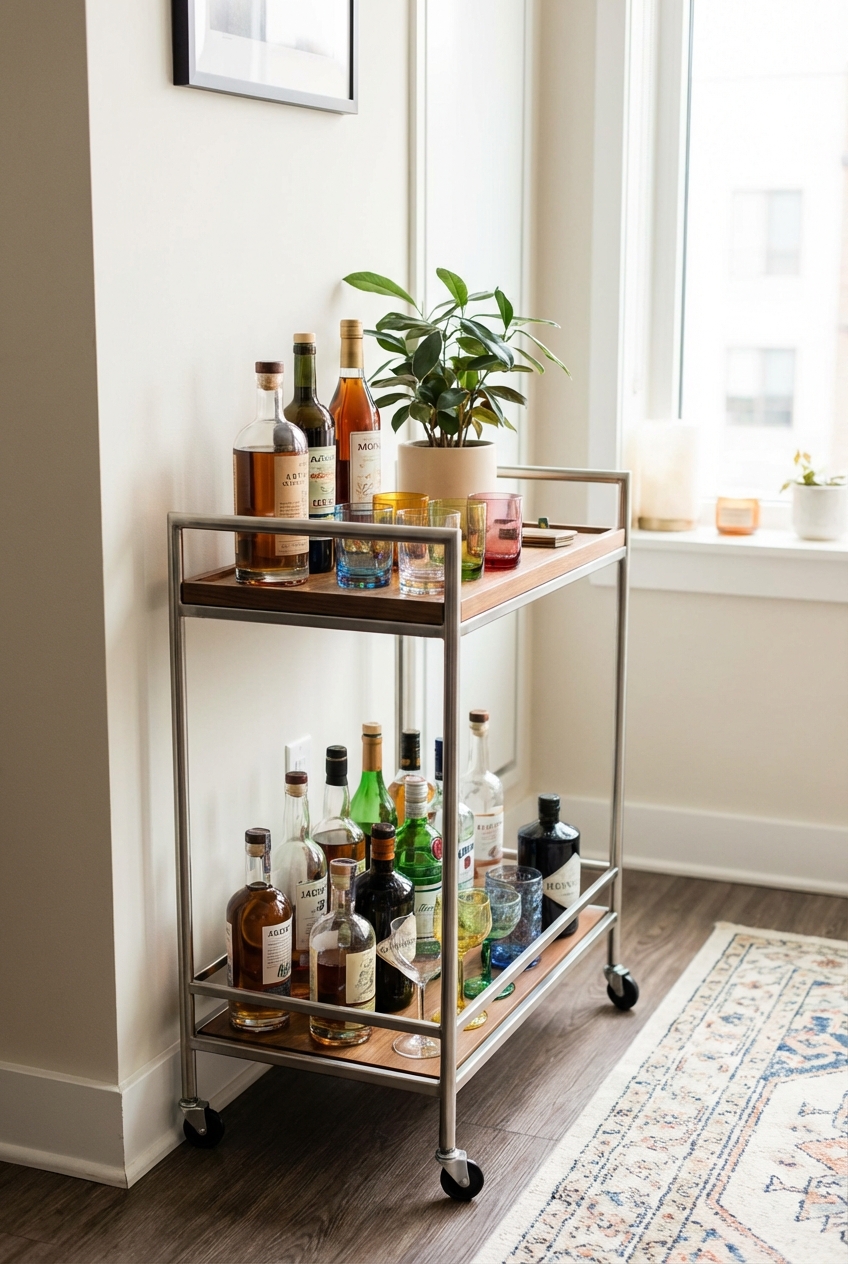 5 Home Bar Cart Ideas for Small Spaces - Featured Image