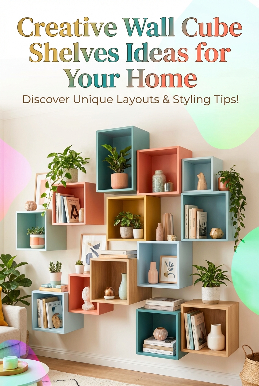 Creative Wall Cube Shelves Ideas for Your Home - Pinterest Image
