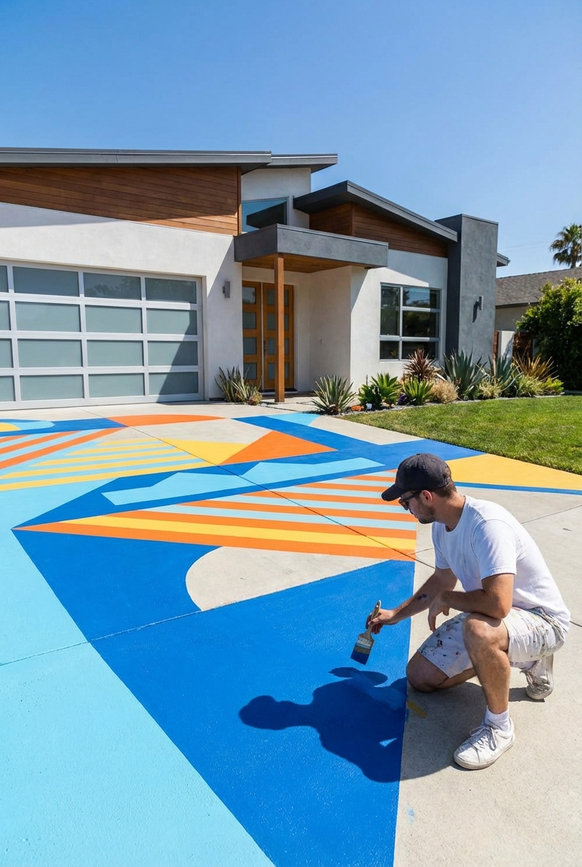 Creative Painting Concrete Driveway Ideas - Featured Image