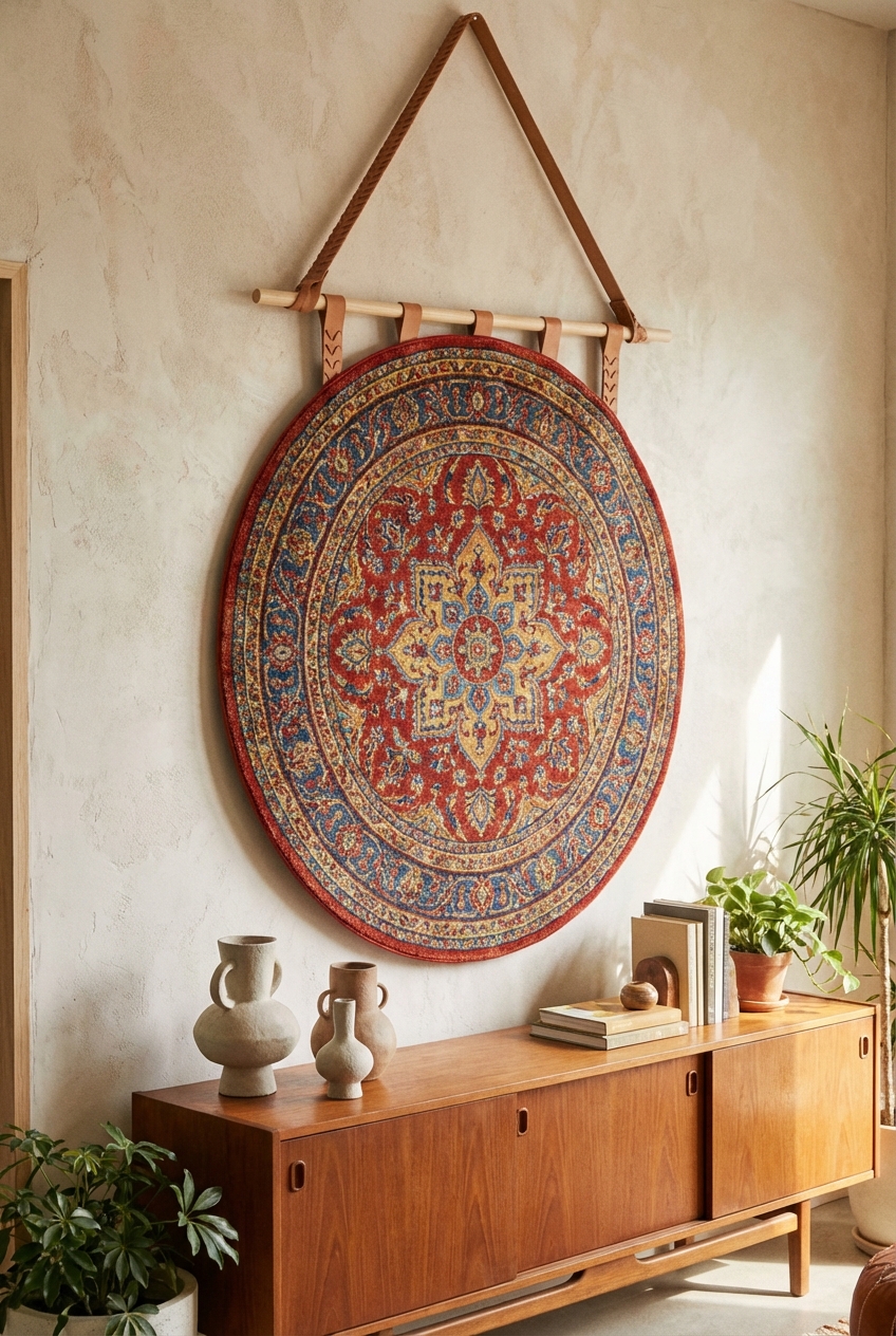 How To Hang A Round Rug On The Wall: Creative Display Ideas - Featured Image