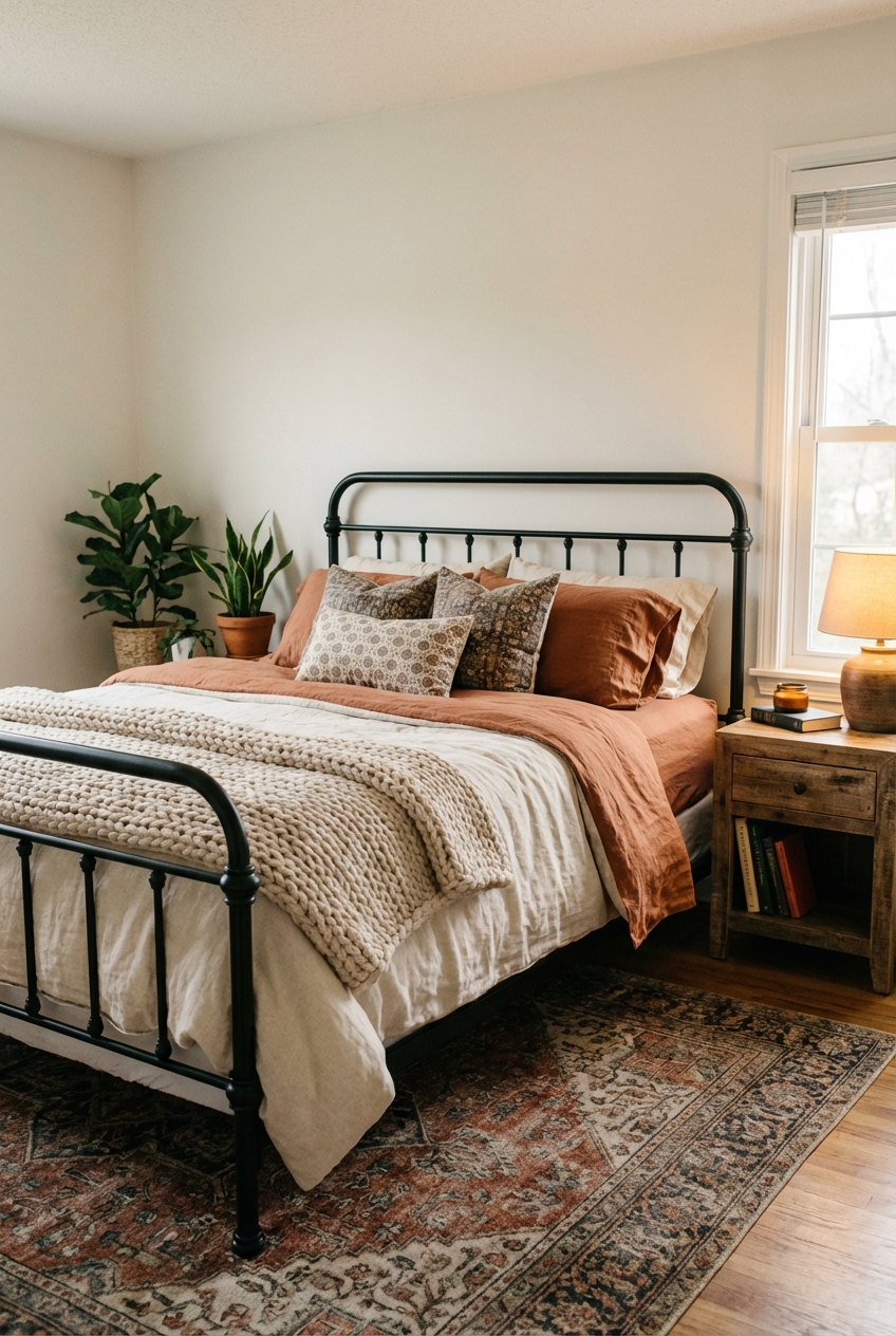 Black Iron Bed Decorating Ideas for Cozy Charm - Featured Image