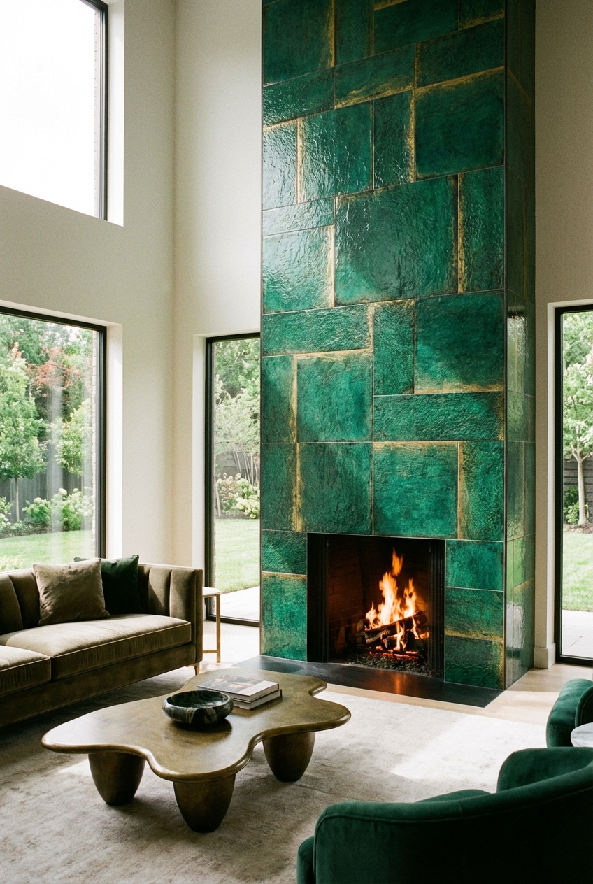 Elegant Floor to Ceiling Fireplace Tile Ideas - Featured Image