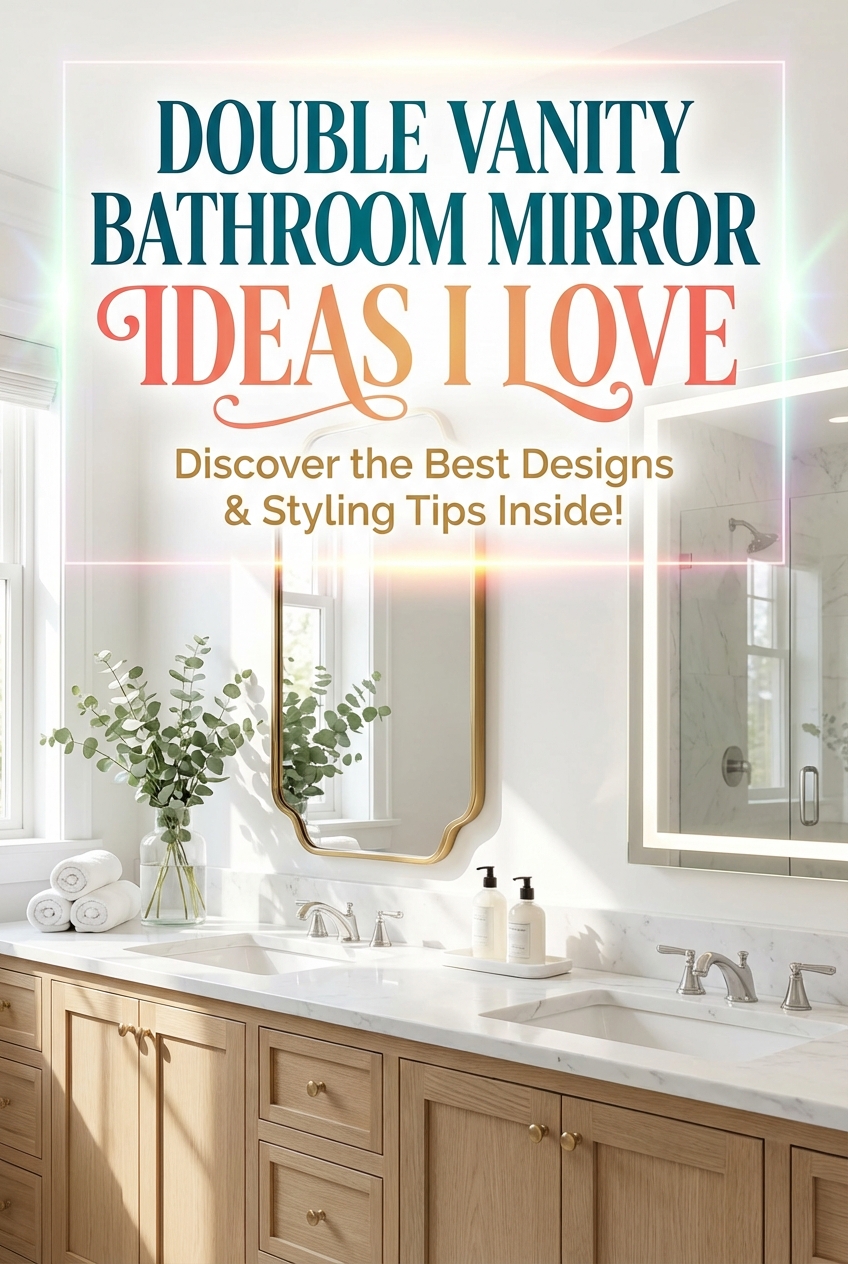 Double Vanity Bathroom Mirror Ideas I Love - Pinterest Image