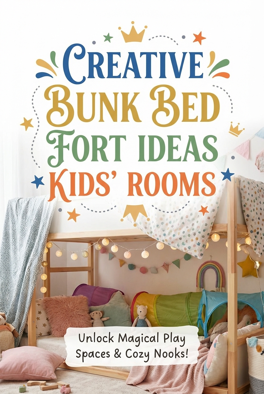 Creative Bunk Bed Fort Ideas for Kids' Rooms - Pinterest Image