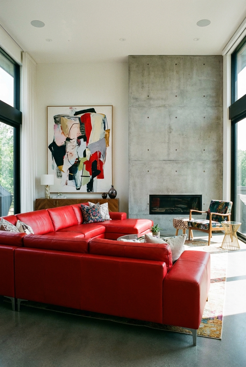 Red Leather Sofa Ideas for Chic Living Rooms - Featured Image