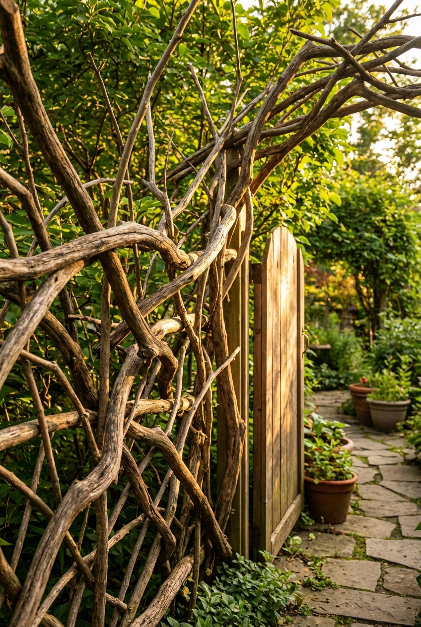 Creative Tree Branch Fence Ideas For Your Yard - Featured Image