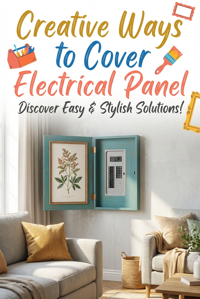 Creative Ways to Cover Electrical Panel - Pinterest Image