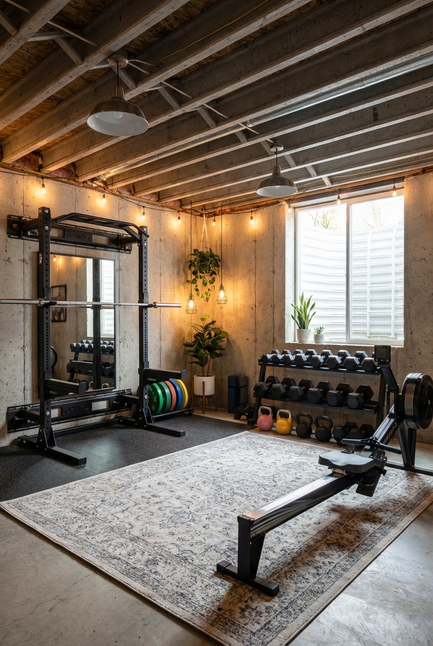 Unfinished Basement Gym Ideas for Your Home Fitness - Featured Image