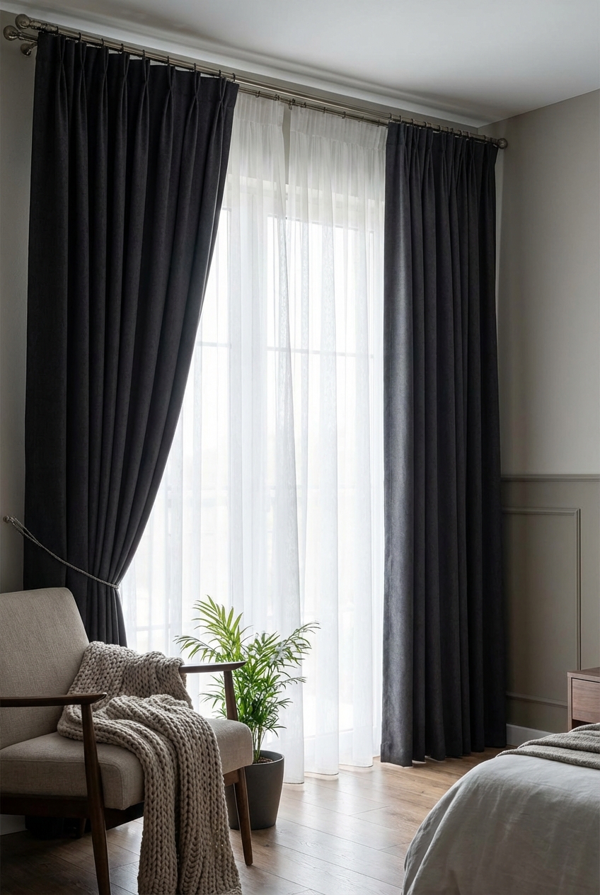 How To Add Sheer Curtains To Blackout Curtains: Layered Looks - Featured Image