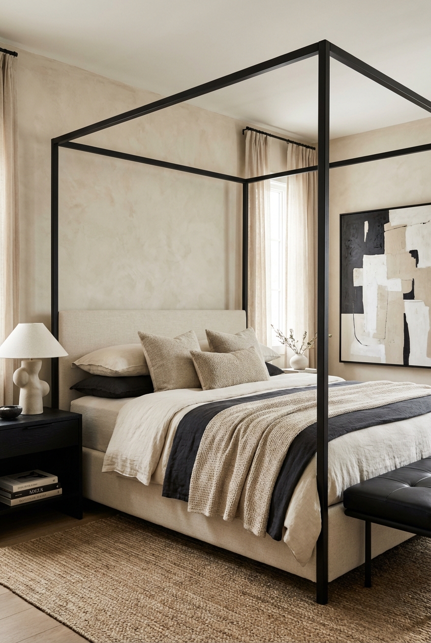 Beige and Black Bedroom Ideas for Chic Decor - Featured Image